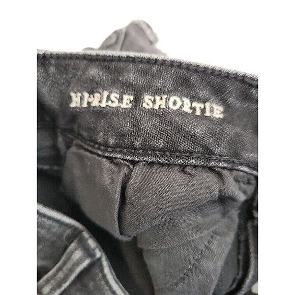 American Eagle Outfitters Womens Shorts Black 0 Denim Hi Rise Shortie Cut Offs - Picture 3 of 11
